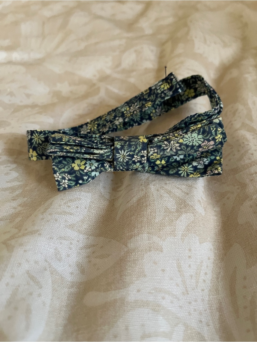 Children's Floral Bow Tie in Navy and Yellow - Kids Accessories